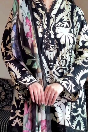 black & white bloom suit set