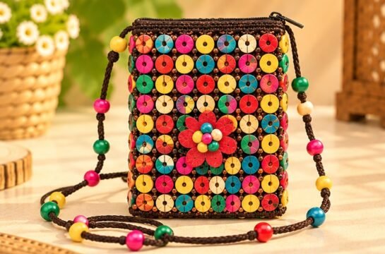 Ornate Tribal Beaded Clutch Wallet