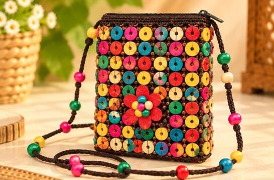 Ornate Tribal Beaded Clutch Wallet