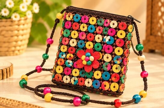 Ornate Tribal Beaded Clutch Wallet